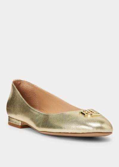 Women's Ralph Lauren Gisselle Leather Flat Shoes | 497816XDZ